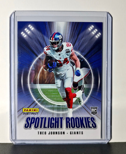 Theo Johnson Rookie 2024 Panini Spotlight Rookies NFL #26 Card Giants 1 of 1426