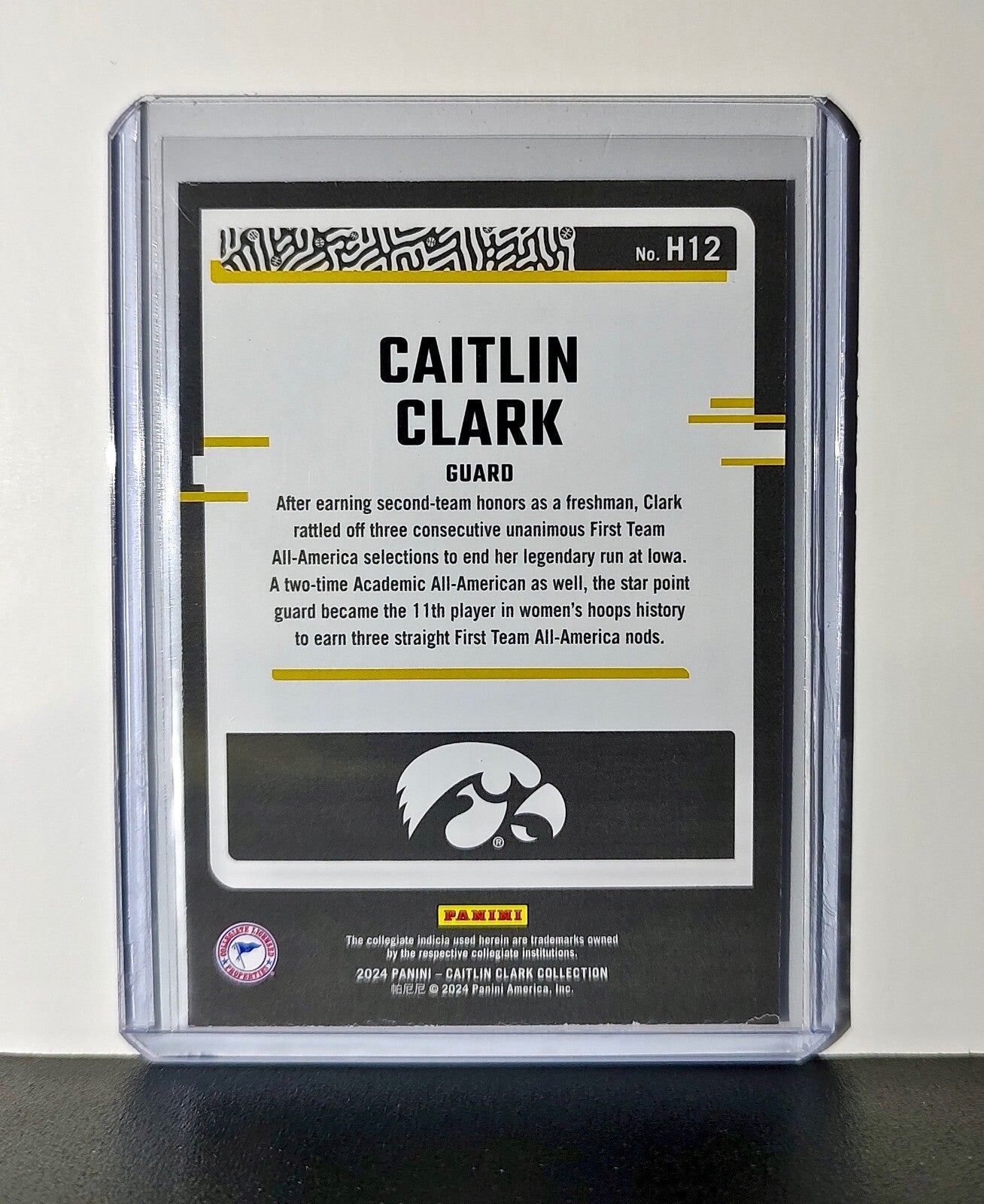 Caitlin Clark 2024 Silver Foil Panini Donruss Highlights #H12 Card Iowa Hawkeyes