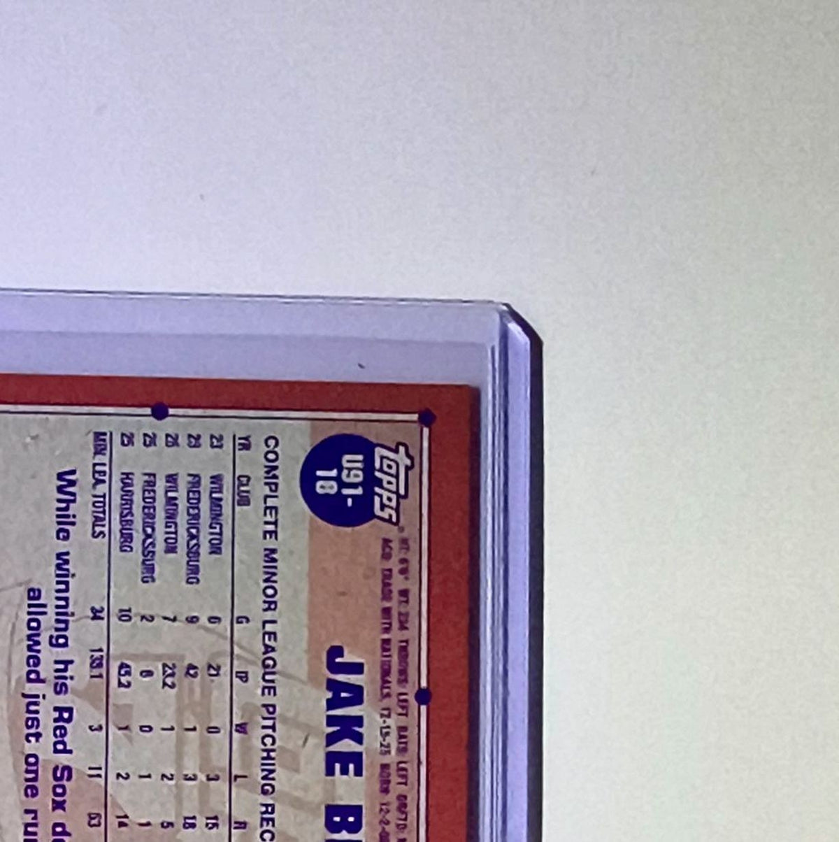 Jake Bennett Rookie 2026 Topps Update 1991 Retro MLB #U91-18 Card Boston Red Sox