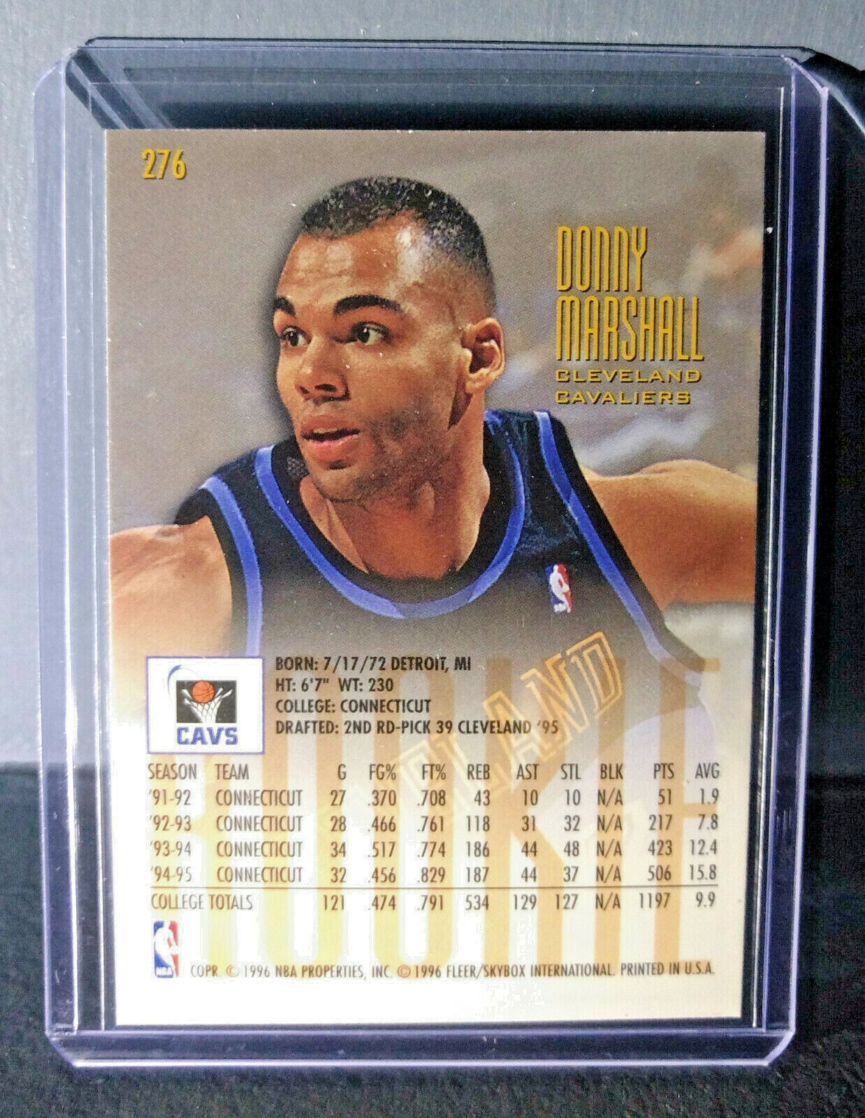 1995-96 Donny Marshall #276 Fleer Ultra Rookie Basketball Card