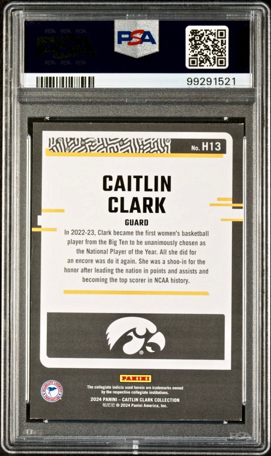 Caitlin Clark 2024 Panini Donruss Highlights H13 Basketball Card PSA 6 EX-MT