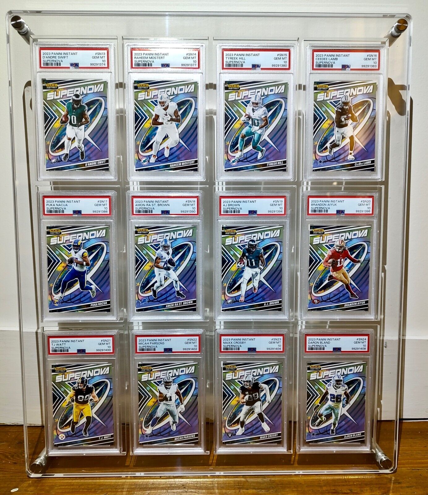 2023 Panini Supernova NFL Complete 24 Card Football Set PSA 10 Gem & Display