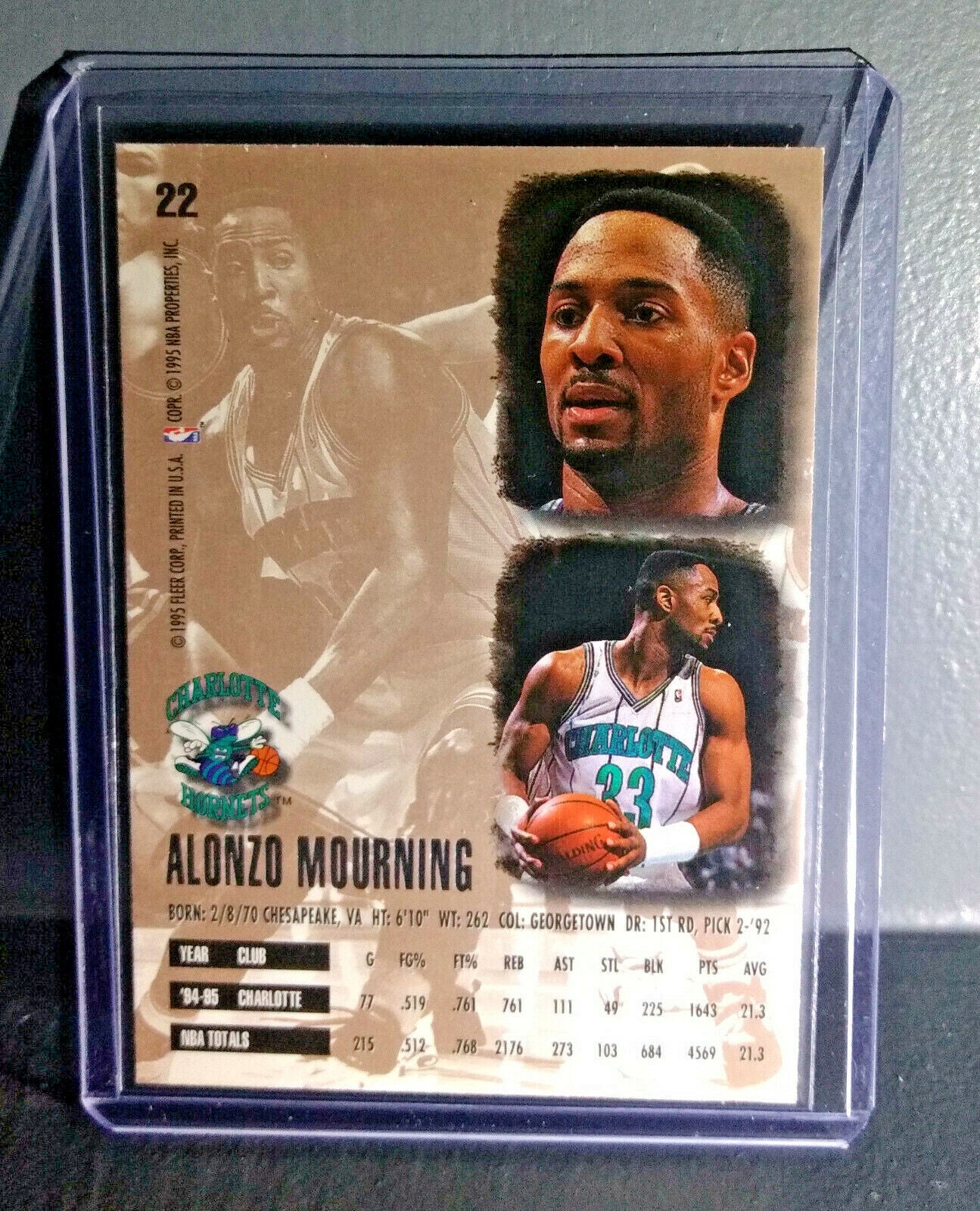 1995-96 Alonzo Mourning Fleer Ultra #22 Basketball Card