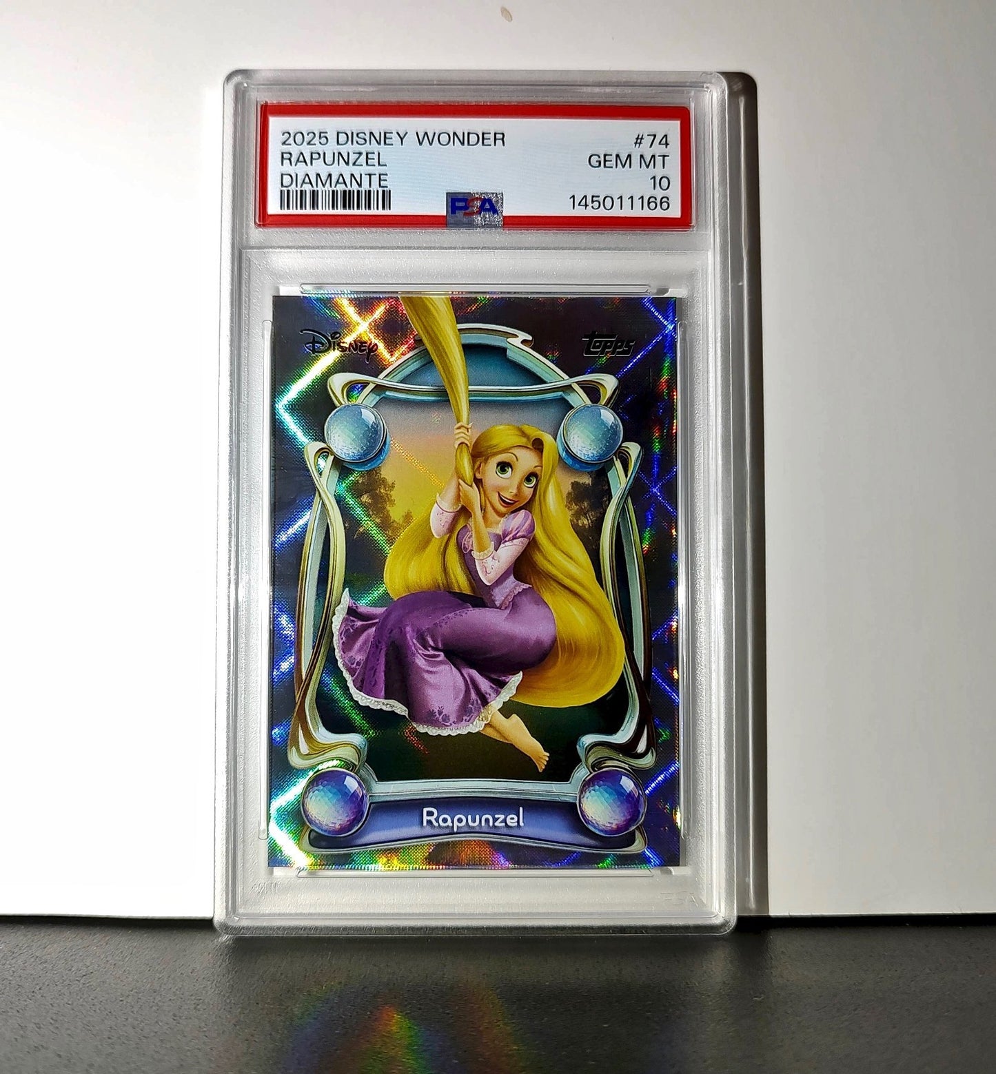 Rapunzel 2025 Topps Disney Wonder #74 Winter Variant Card Tangled PSA 10