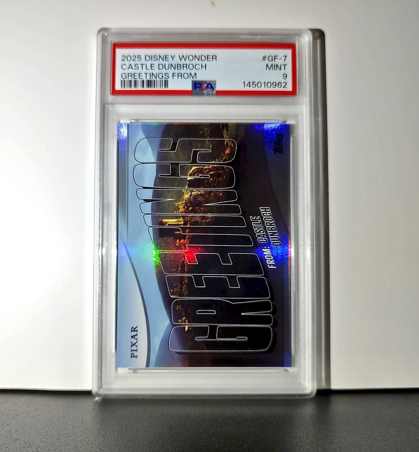 Castle DunBroch 2025 Topps Disney Wonder #GF-7 Greetings From Card Brave PSA 9