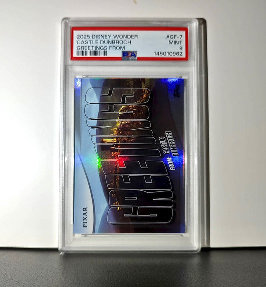 Castle DunBroch 2025 Topps Disney Wonder #GF-7 Greetings From Card Brave PSA 9