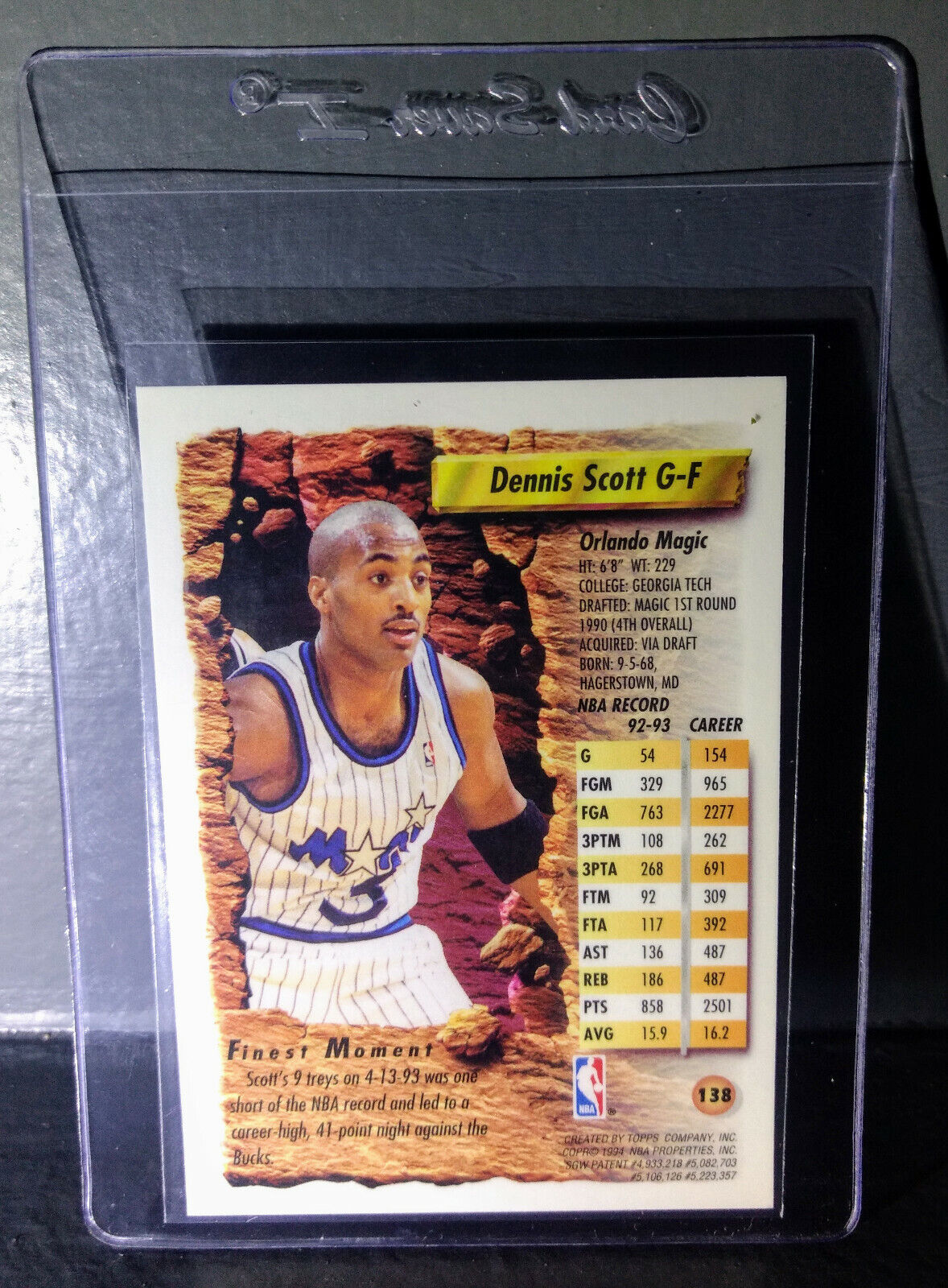 1993-94 Topps Finest Dennis Scott #138 Basketball Card