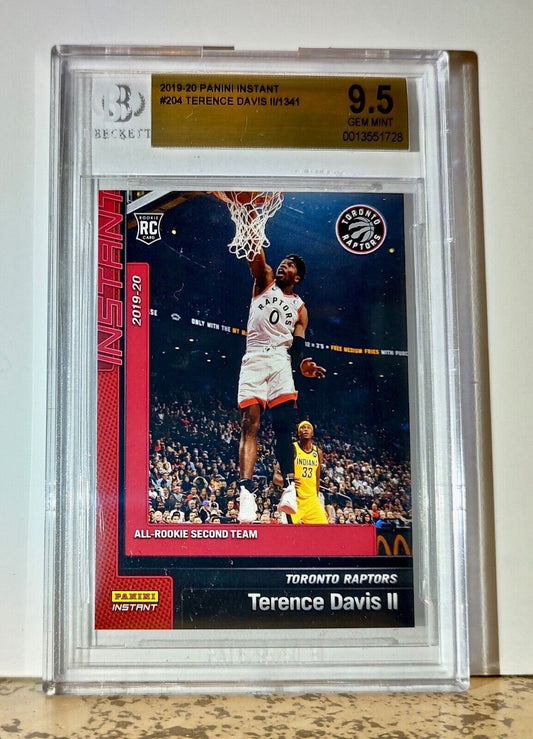 Terence Davis 2019-20 Panini NBA #204 Rookie 1 of 1341 BGS 9.5 Toronto Raptors