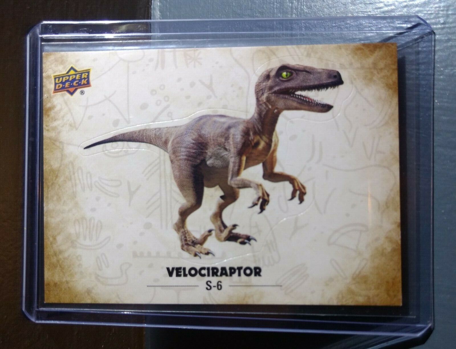 2015 Upper Deck Dinosaurs Velociraptor #S-6 Trading Sticker Card