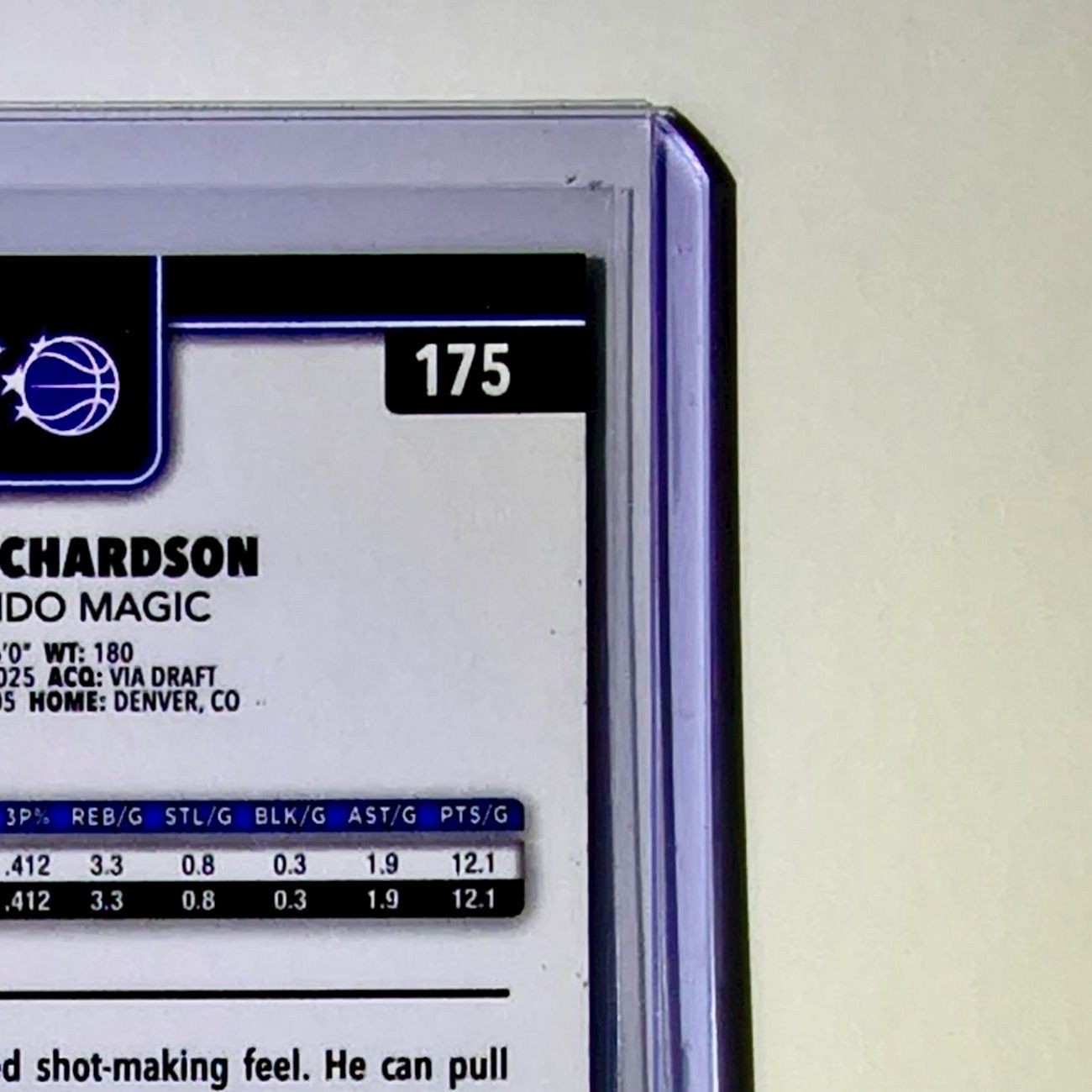 Jase Richardson Rookie 2025-26 NBA Topps Chrome Update #175 Card Orlando Magic