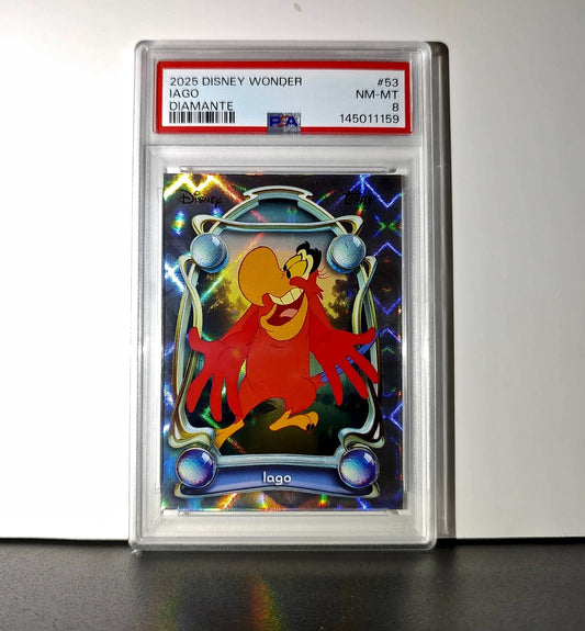 Iago 2025 Topps Disney Wonder #53 Winter Variant Card Aladdin PSA 8