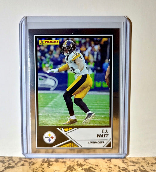 T.J. Watt 2024 Panini NFL #68 Silver Foil Sticker Card Pittsburgh Steelers