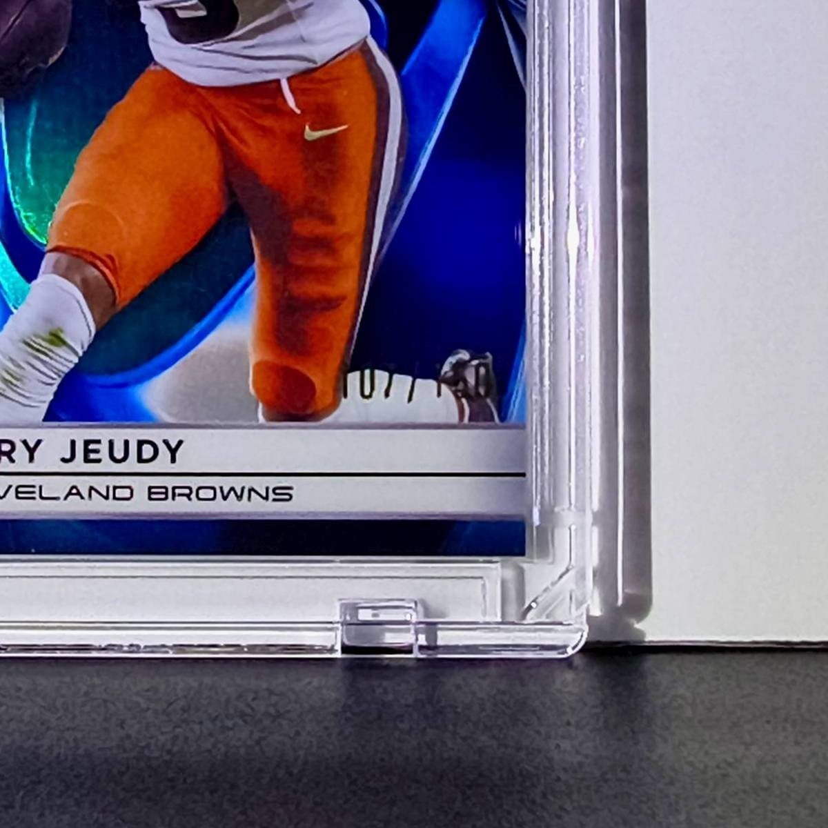 Jerry Jeudy 2025 NFL Topps Chrome Black #27 Blue Refractor Card Browns 107/150
