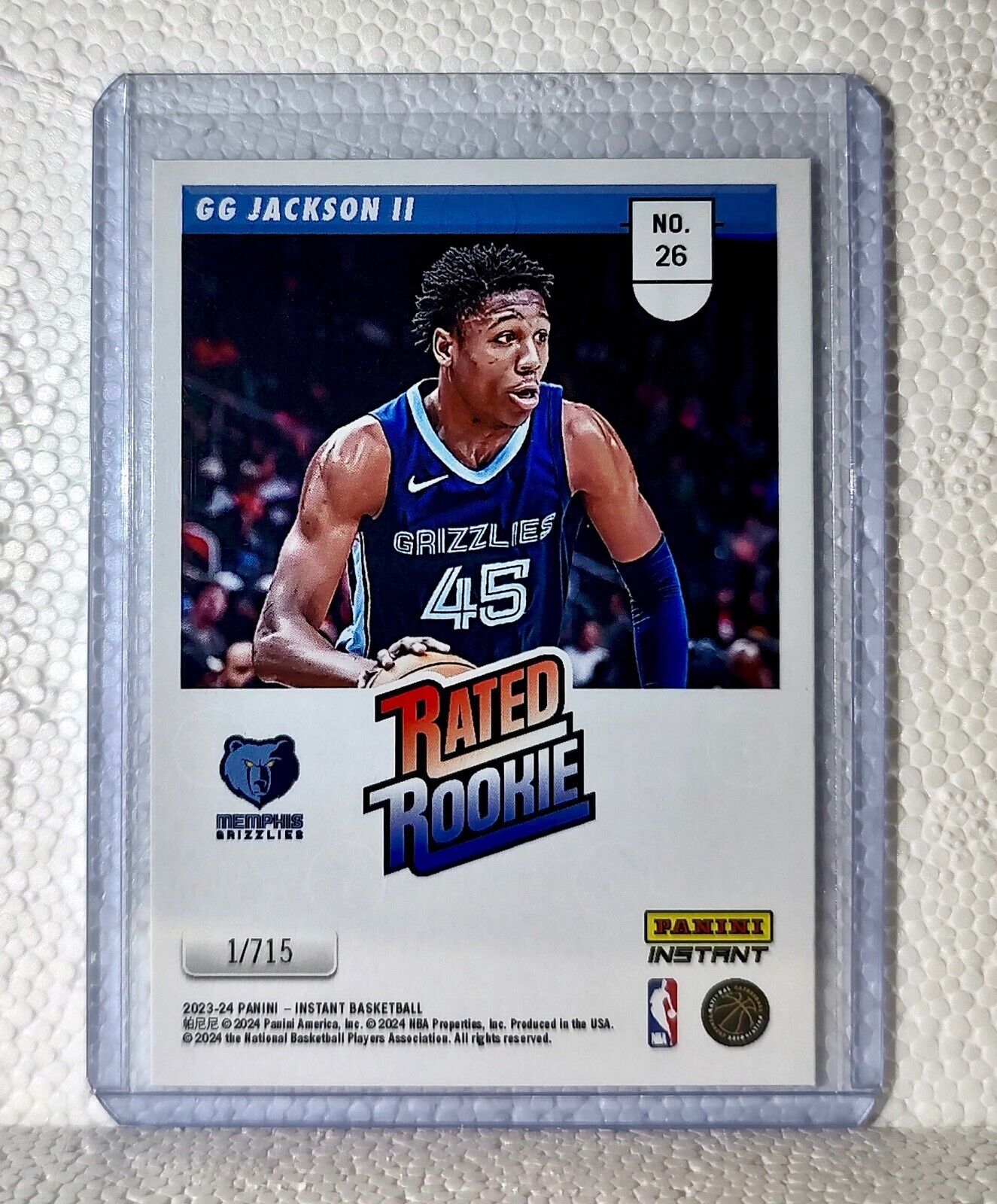 GG Jackson II 2023-24 Panini NBA #26 Rated Rookie Retro Card Grizzlies 1/715