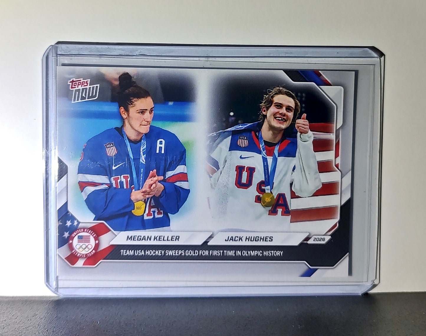 Megan Keller / Jack Hughes 2026 Topps Now #19 Team USA Olympics Card