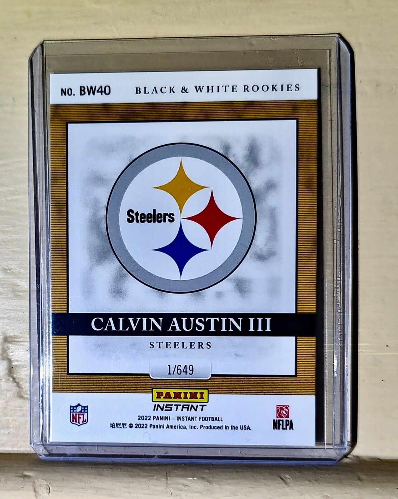 Calvin Austin III 2022 Panini NFL Black & White Rookies #40 Football Card 1/649