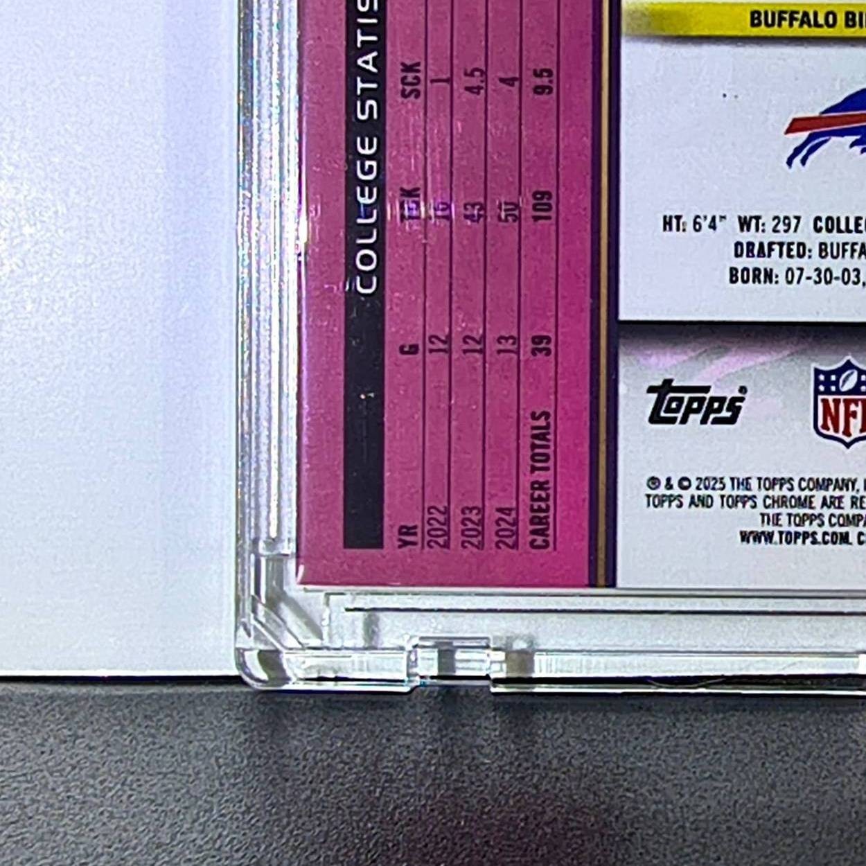 T.J. Sanders Rookie 2025 Topps Chrome Cosmic Nebula NFL #111 Card Buffalo Bills