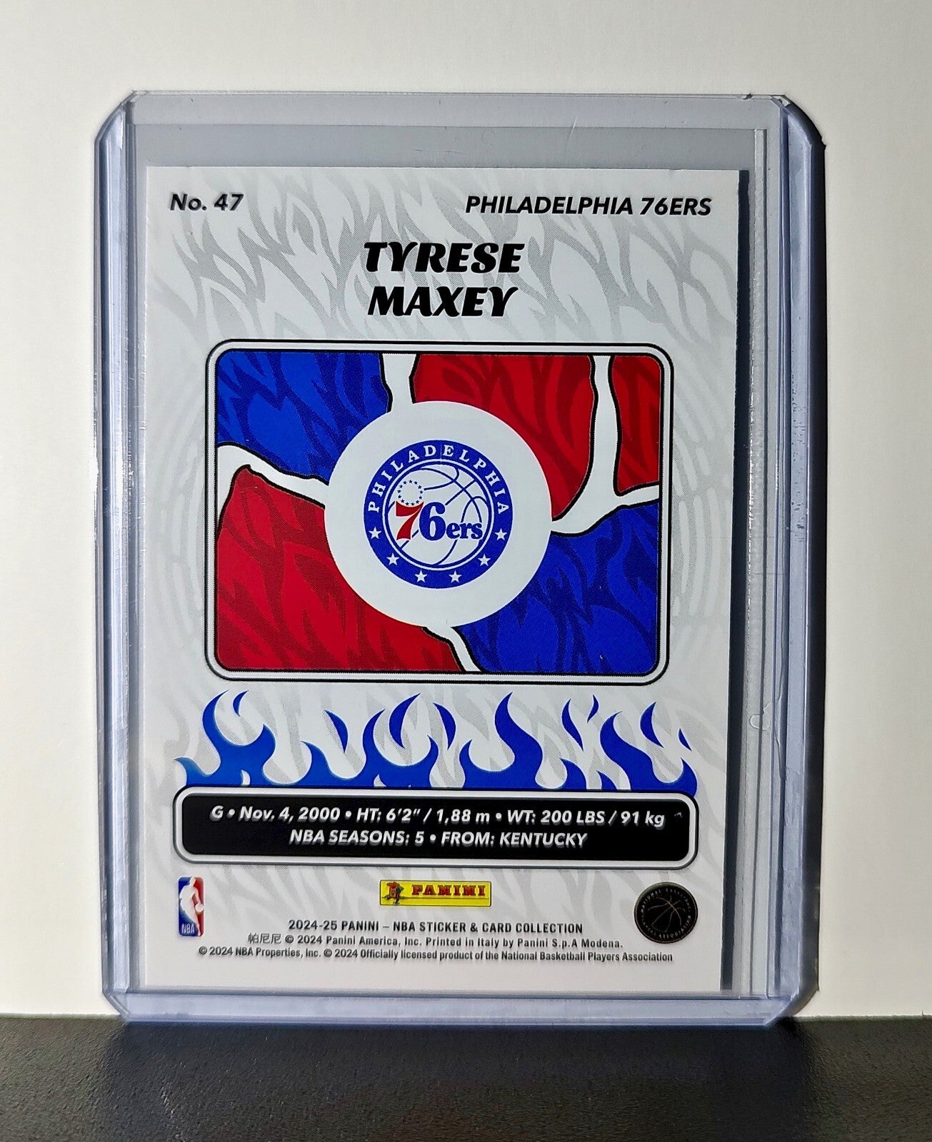 Tyrese Maxey 2024-25 Panini NBA #47 Sticker Card Philadelphia 76ers