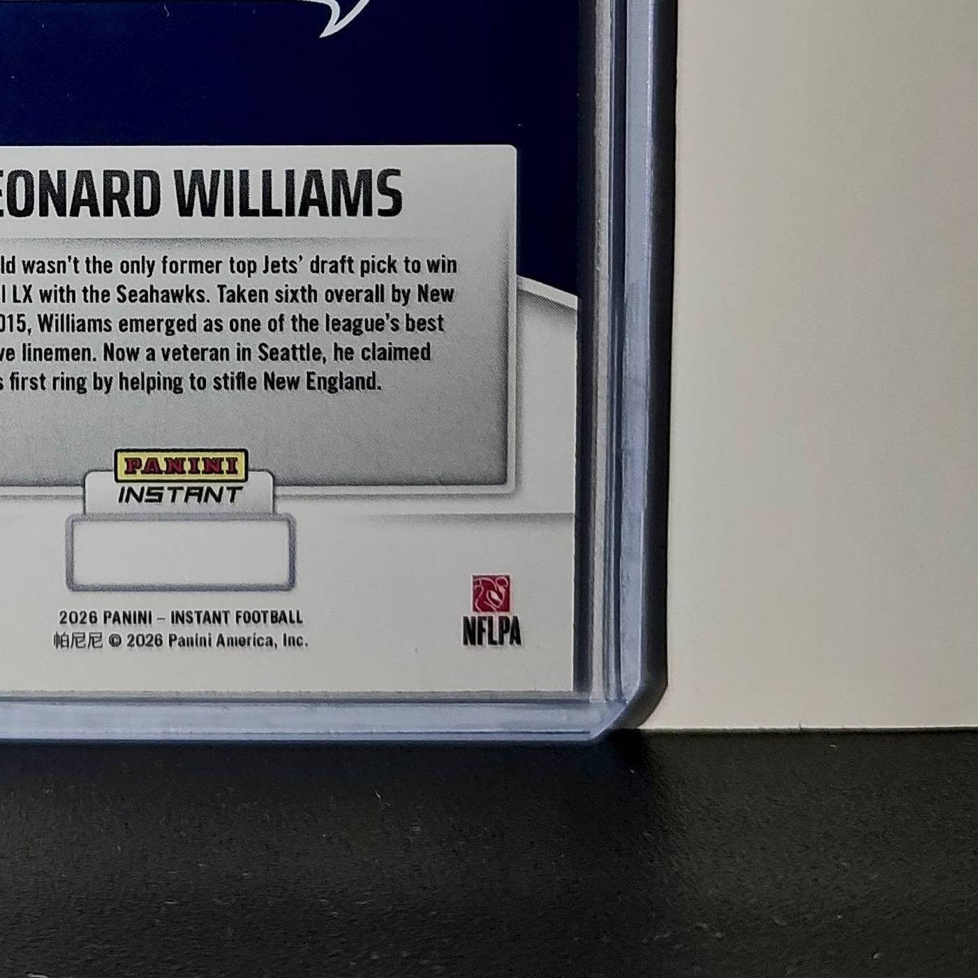 Leonard Williams 2026 Panini NFL Super Bowl LIX Champions #17 Seattle Seahawks