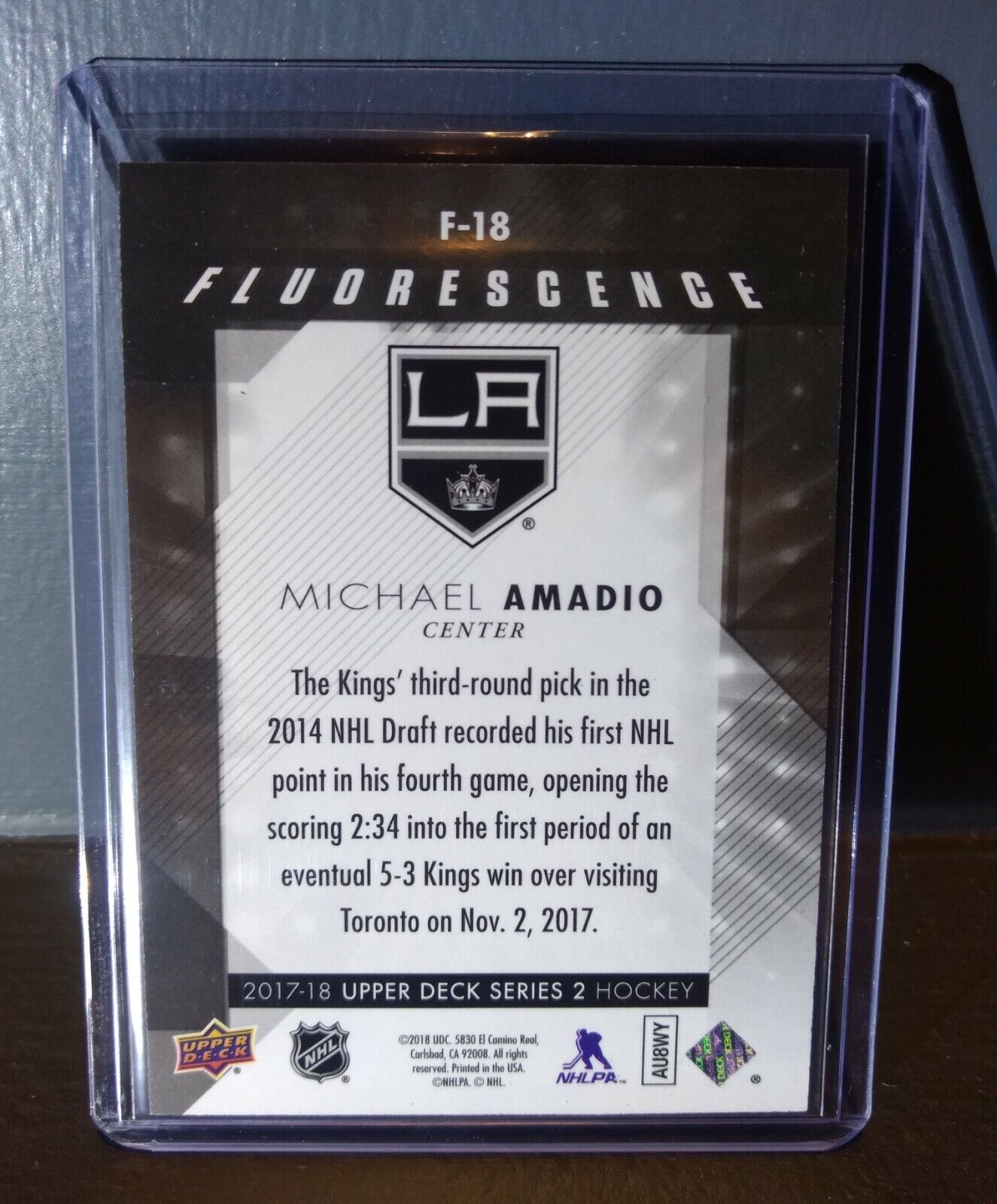 2017 Michael Amadio Upper Deck Fluorescence #F-18 Hockey Card #/150