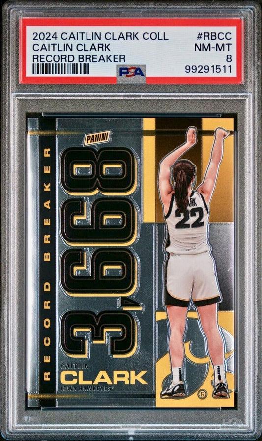 Caitlin Clark 2024 Panini Record Breaker #RB-CC Basketball Card PSA 8