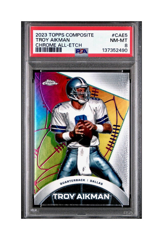Troy Aikman 2023 Topps Chrome ALL-ETCH #CAE-5 PSA 8 NM-MT