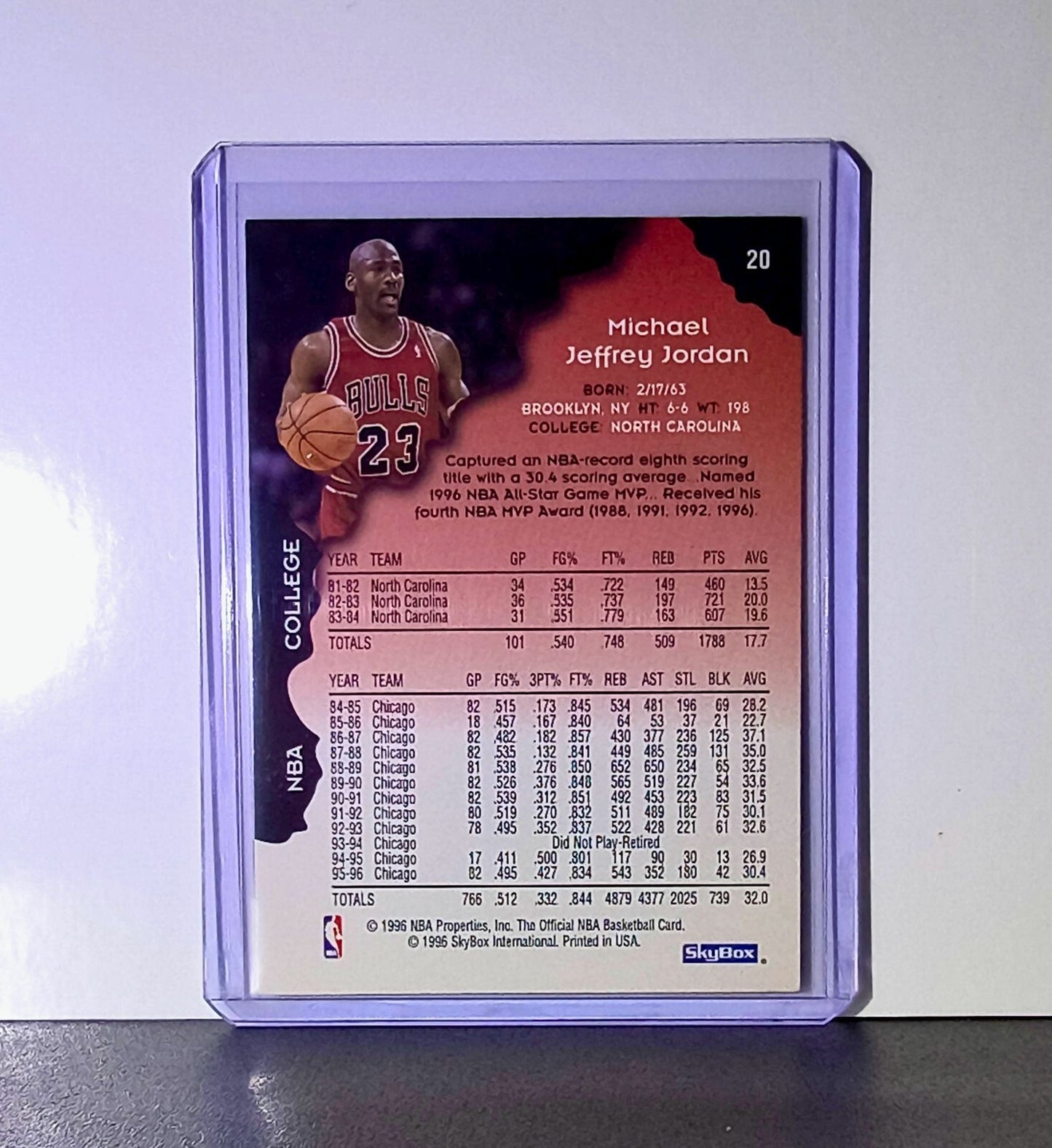 Michael Jordan 1996-97 NBA Hoops #20 Basketball Card Chicago Bulls