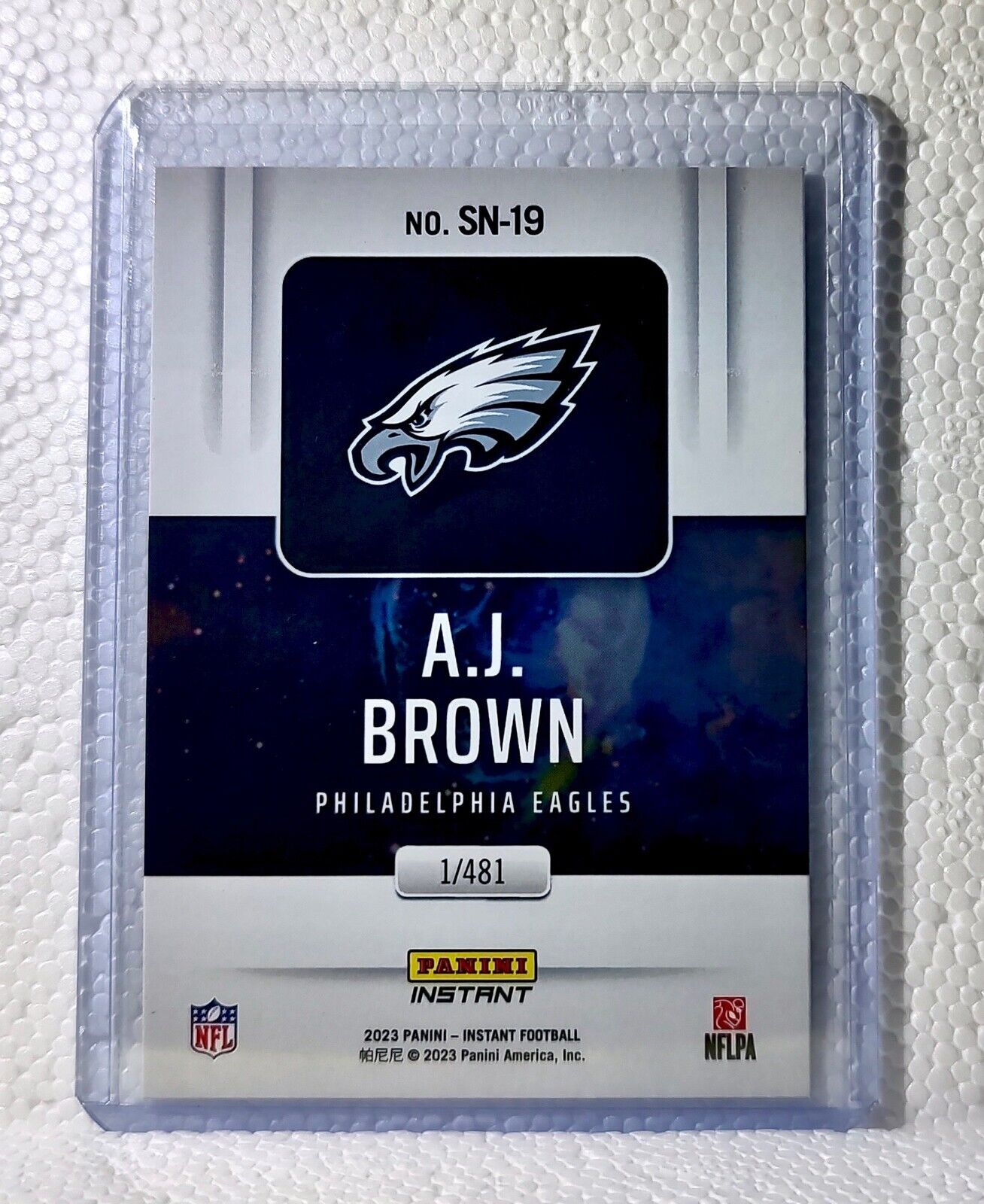 A.J. Brown 2023 Panini NFL #19 Supernova Football Card Philadelphia Eagles 1/481