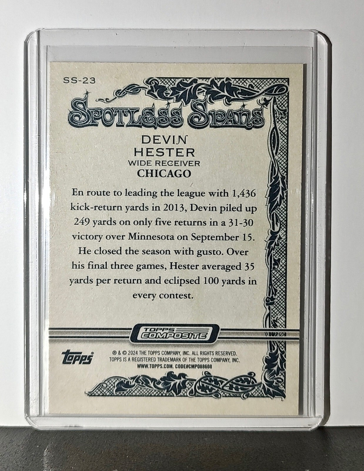 Devin Hester 2023 Topps Allen & Ginter Spotless Spans NFL #SS-23 Chicago Bears