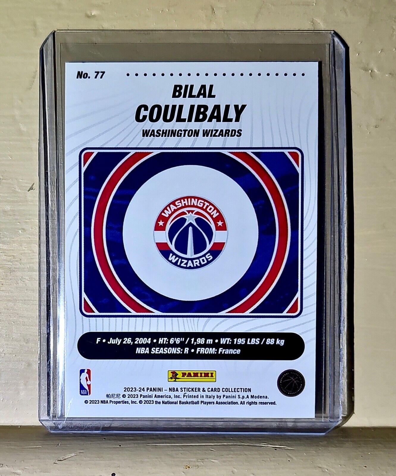 Bilal Coulibaly 2023-24 Panini NBA Basketball #77 Rookie Card Washington Wizards