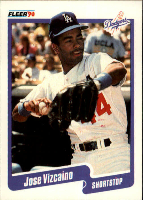 1990 Jose Vizcaino Fleer Baseball Card #410