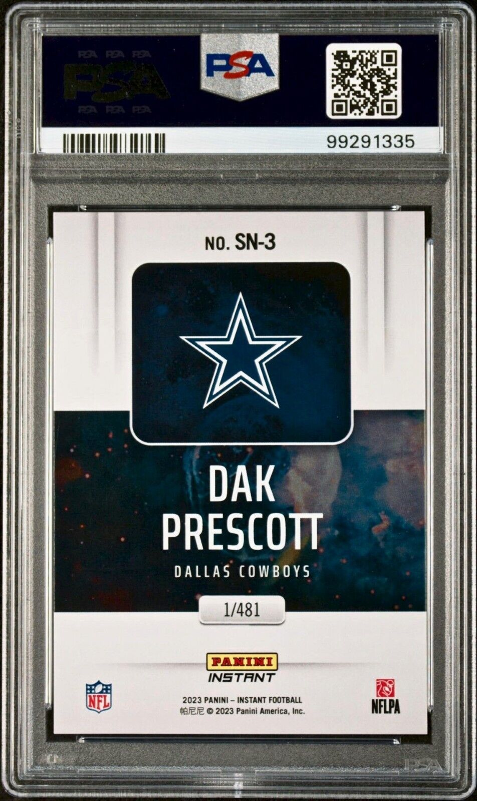 Dak Prescott 2023 Panini Supernova NFL #SN-3 Football Card PSA 10 Gem Mint