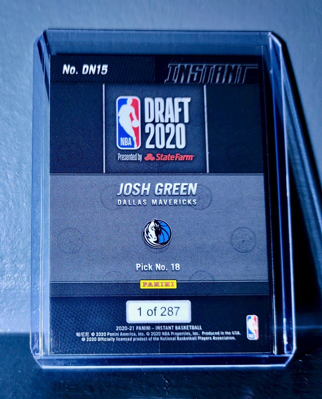 Josh Green 2020-21 Panini NBA Draft Night #15 Basketball Rookie Card 1 of 287