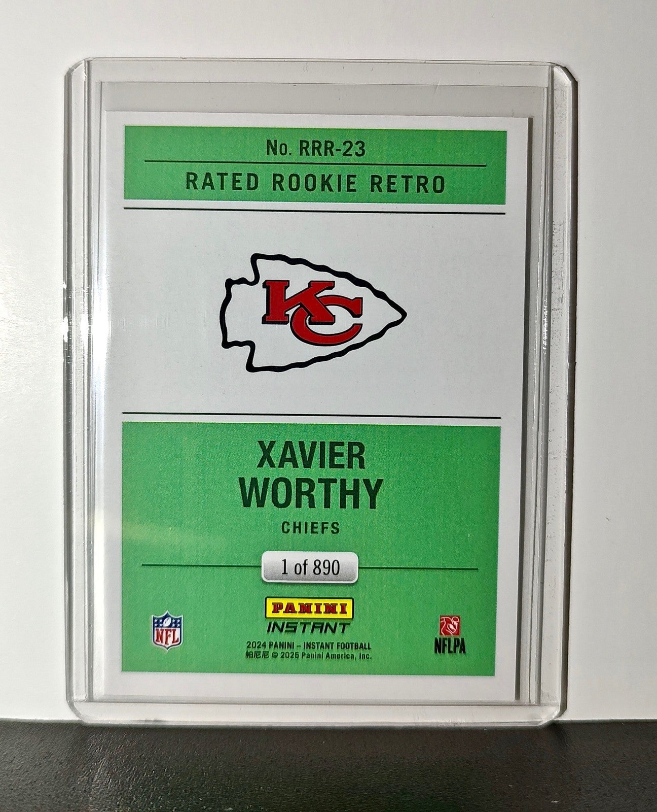 Xavier Worthy Rookie 2024 Panini Rated Rookie Retro NFL #23 KC Chiefs 1 of 890