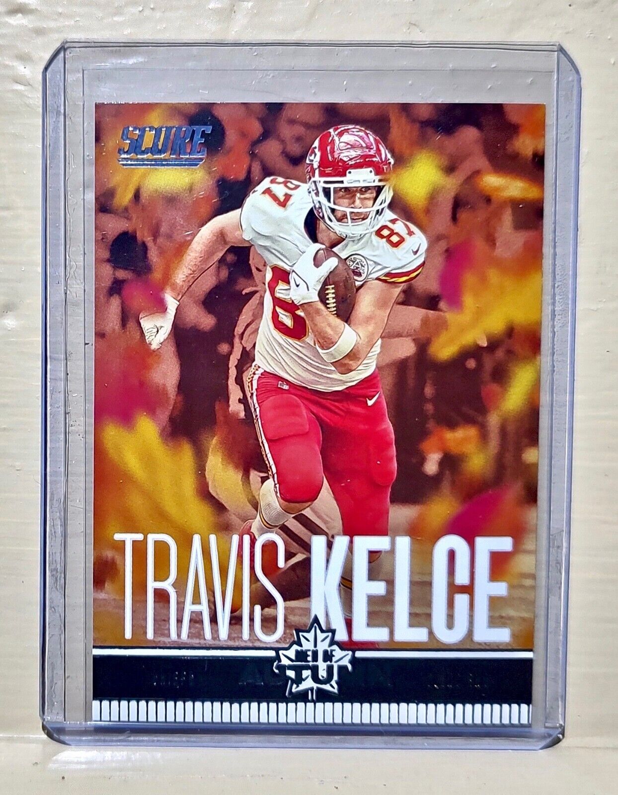 Travis Kelce 2023 Panini NFL #18 Score Men of Autumn Football Card Chiefs