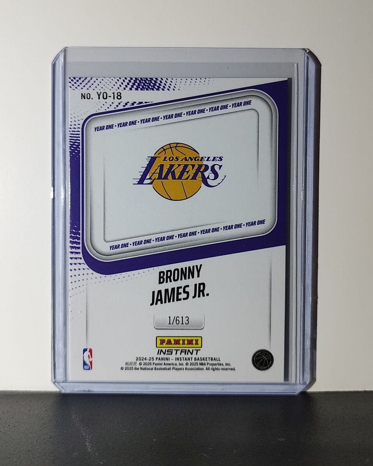Bronny James Jr. Rookie Card 2024-25 Panini Year One #18 LA Lakers 1/613