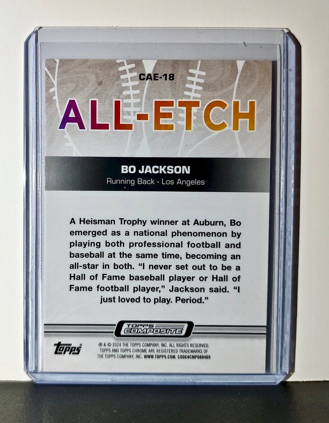 Bo Jackson 2023 Topps All-Etch NFL #CAE-18 Card Baltimore Ravens