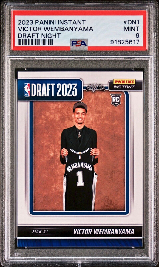 Victor Wembanyama 2023-24 Panini NBA Draft Night Rookie Card PSA 9 Mint