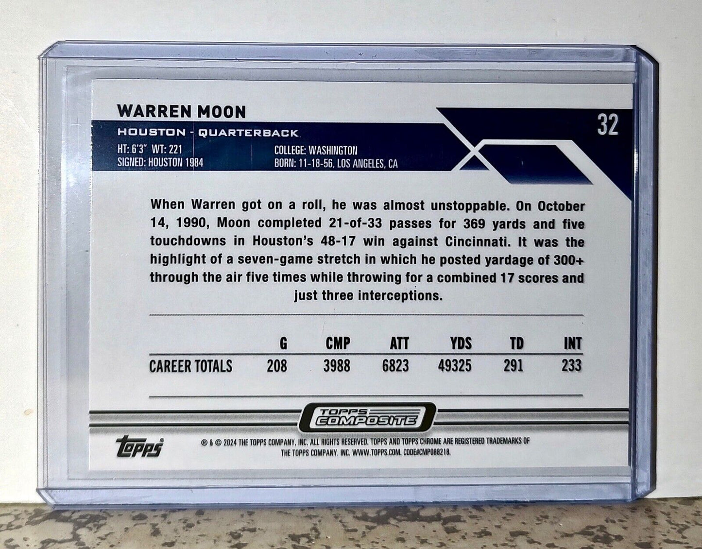 Warren Moon 2023 Topps Chrome NFL #32 Football Card Houston Texans