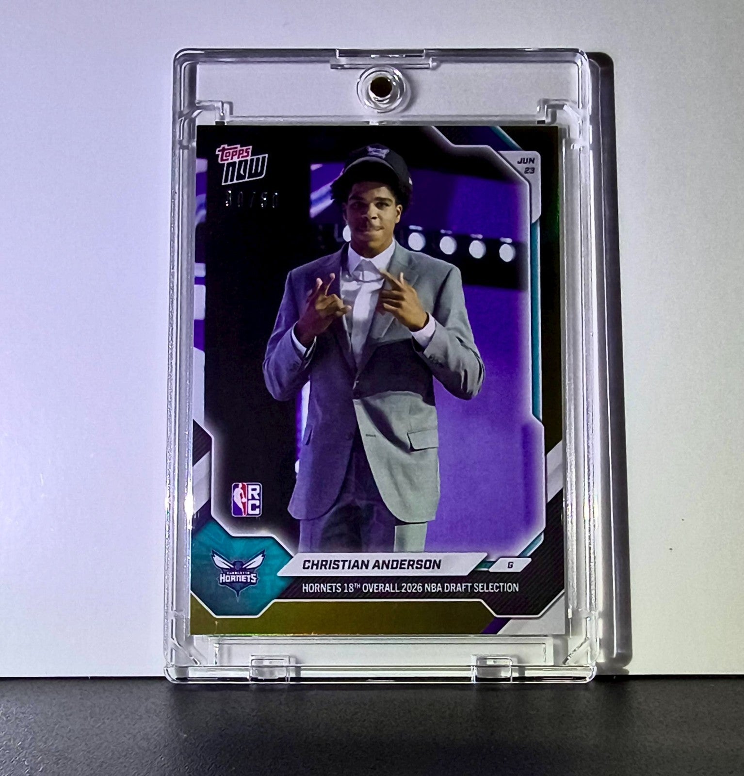 Christian Anderson Jr. Rookie 2026-27 Topps NBA Draft Gold Foil 30/50 Hornets