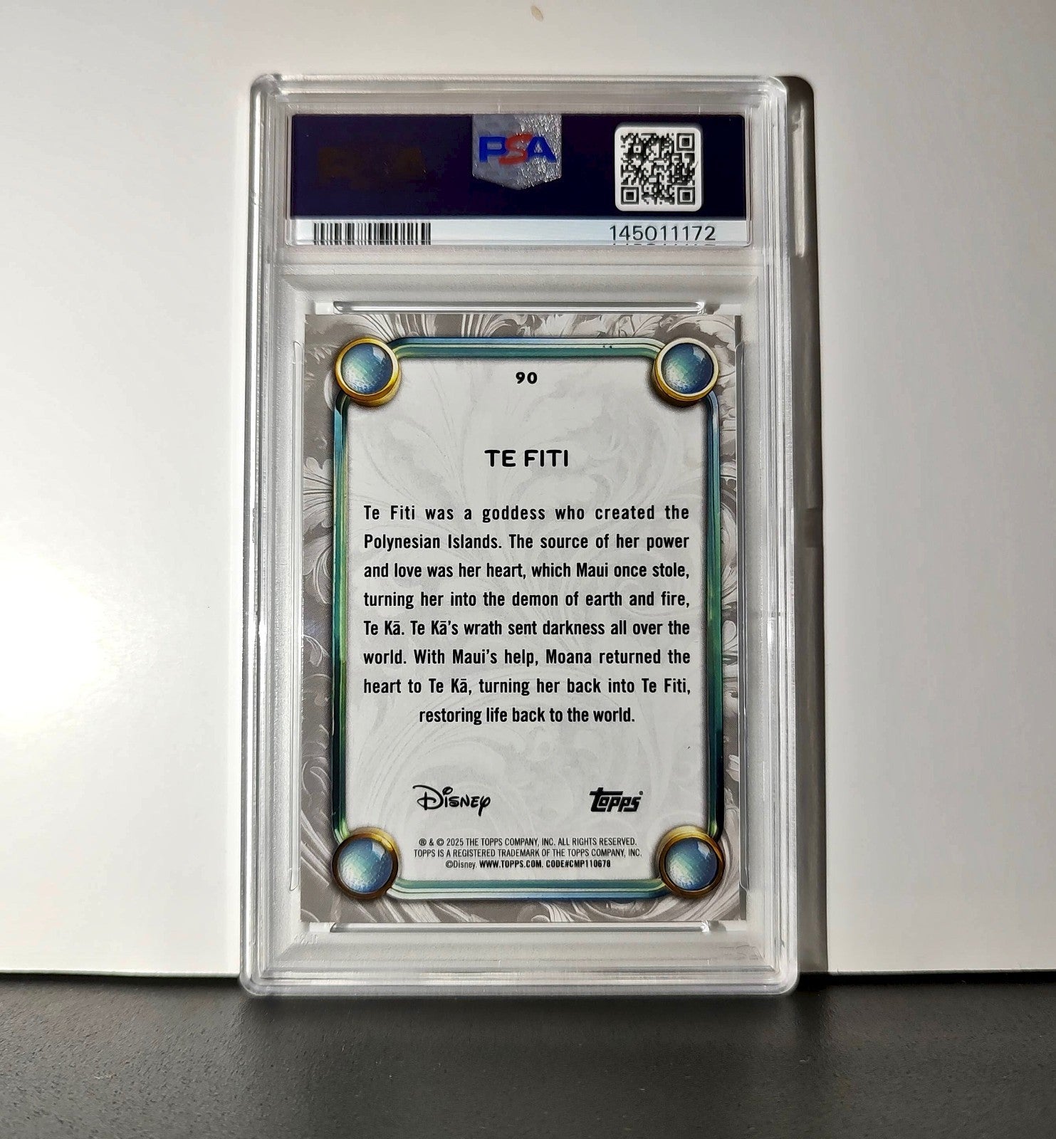 Te Fiti 2025 Topps Disney Wonder #90 Winter Variant Card Moana PSA 8