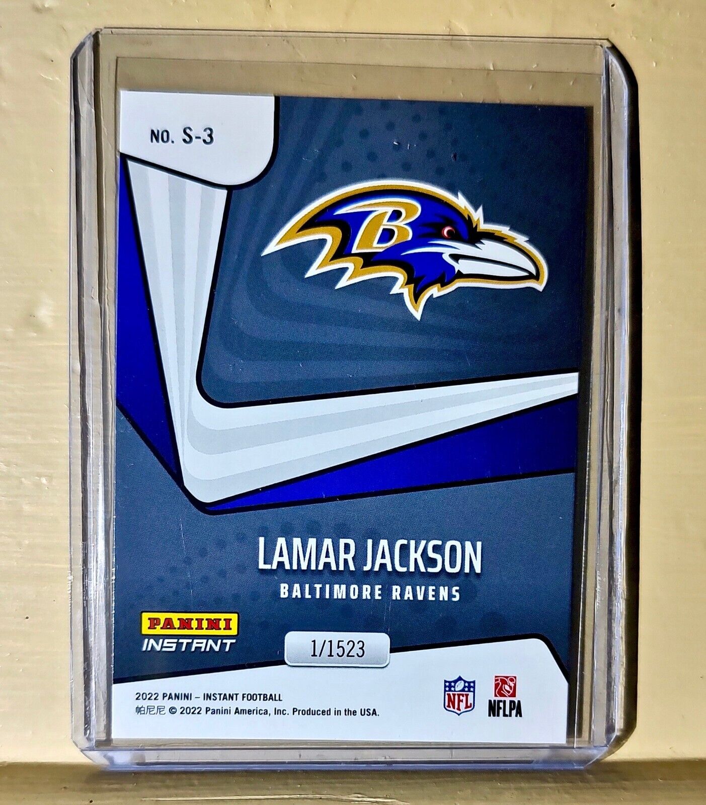 Lamar Jackson 2022 Panini NFL Instant Supernova #3 Football Card 1/1523