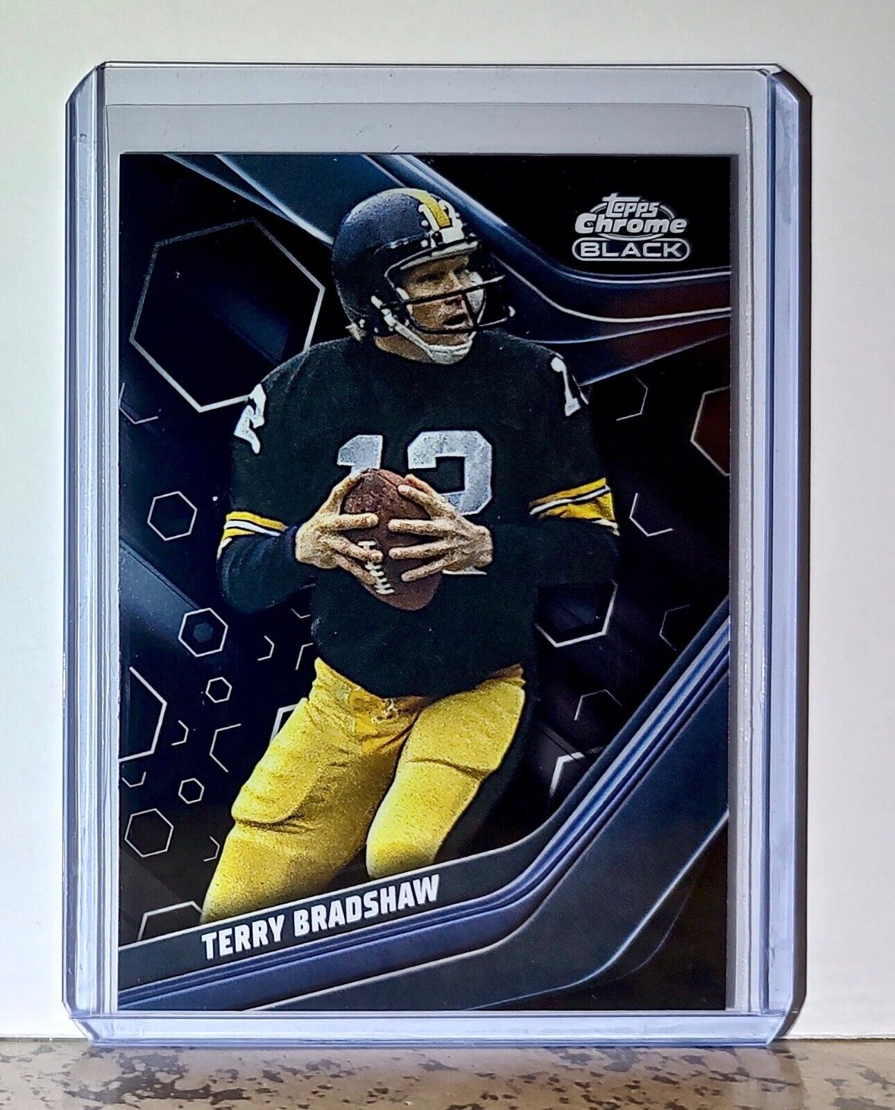 Terry Bradshaw 2023 Topps Chrome Black NFL 141 Football Card Pittsburgh Steelers