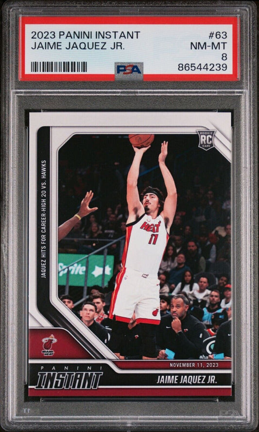 Jaime Jaquez Jr. 2023-24 Panini #63 NBA Rookie Card Heat 1 of 183 PSA 8 NM-Mint