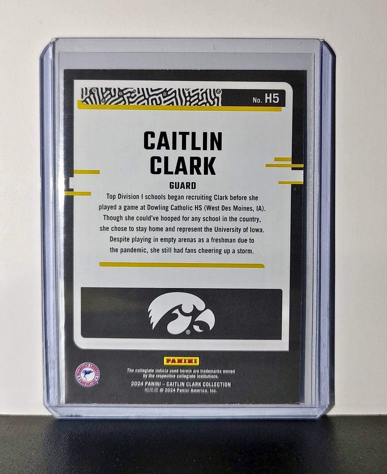 Caitlin Clark 2024 Silver Foil Panini Donruss Highlights #H5 Card Iowa Hawkeyes