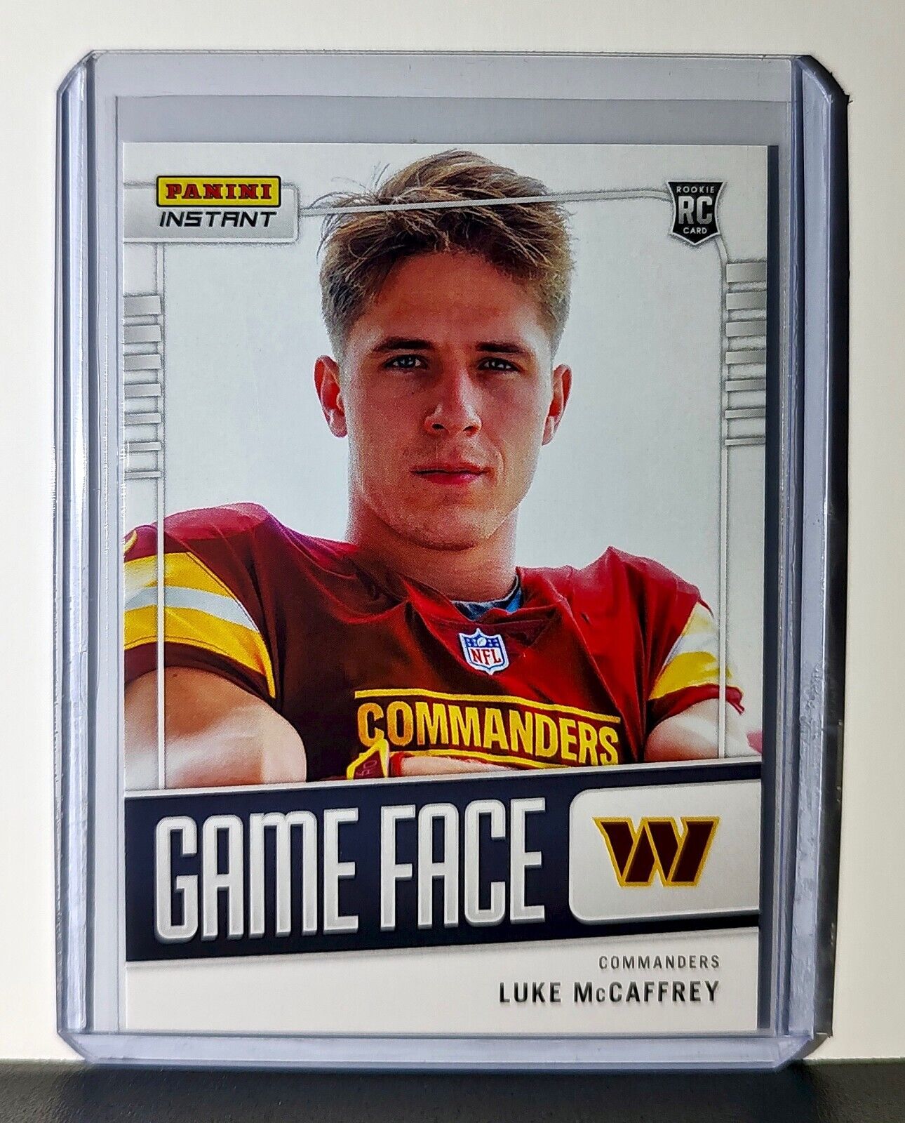 Luke McCaffrey 2024 Panini Game Face #19 NFL Rookie Card Commanders 1/331
