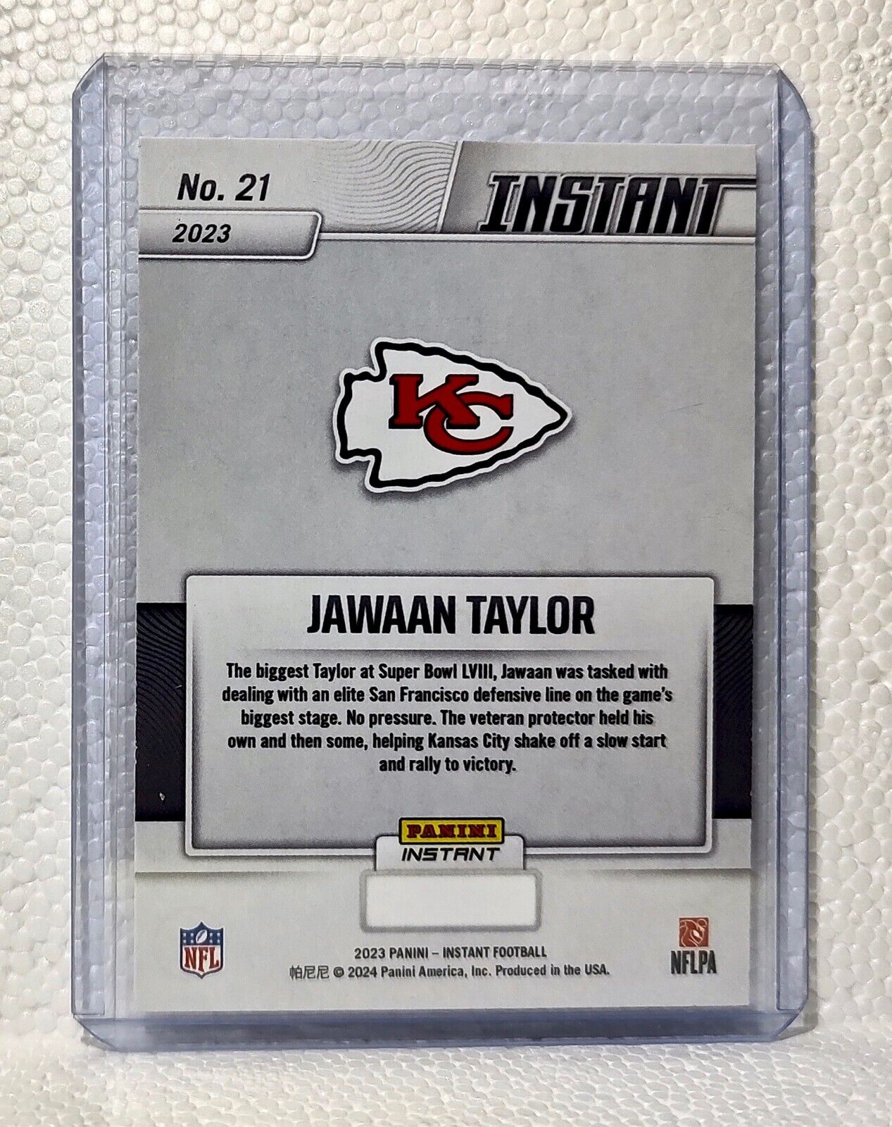 Jawaan Taylor 2023 Panini NFL Superbowl Champions #21 Card Kansas City Chiefs