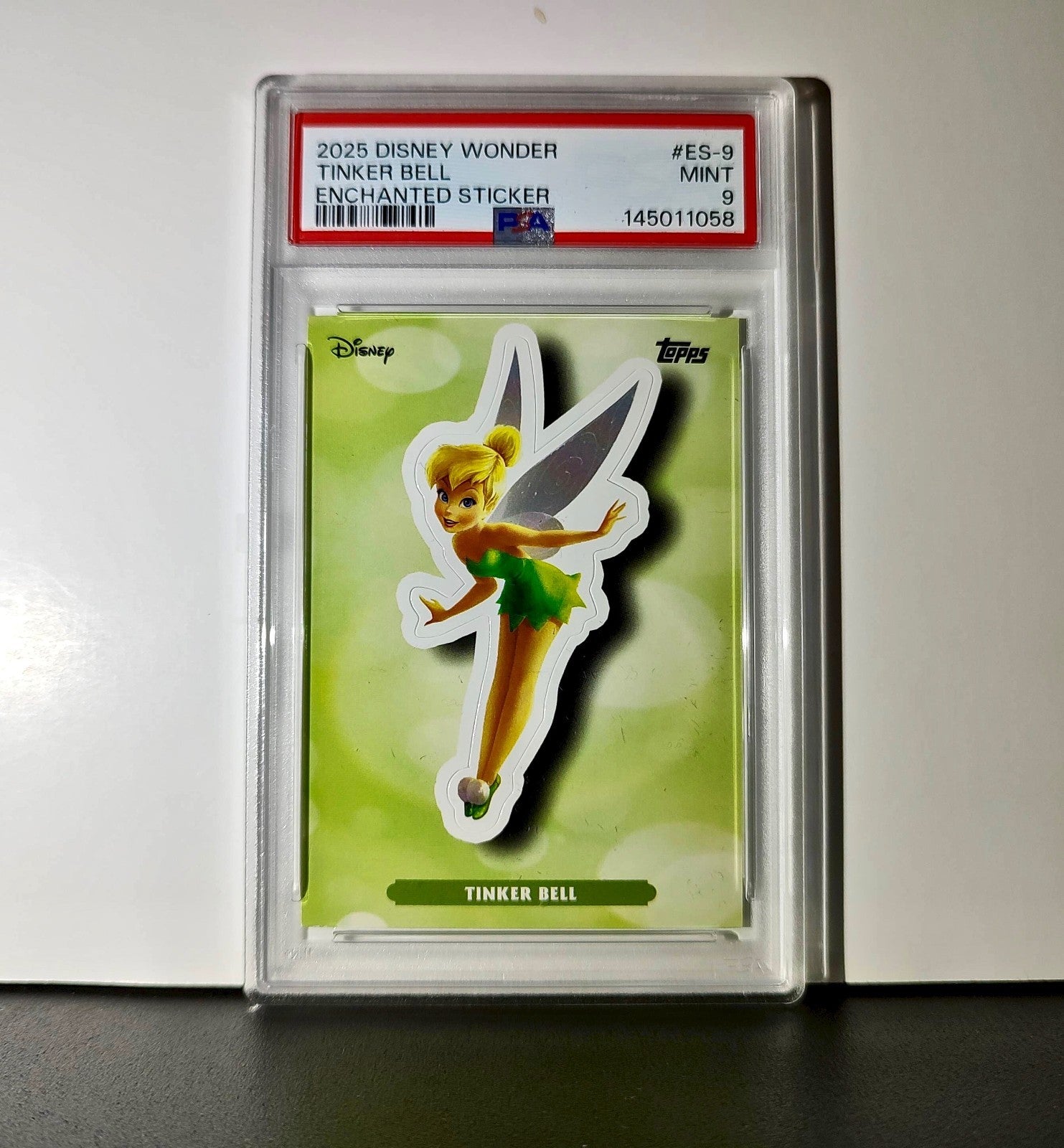 Tinker Bell 2025 Topps Disney #ES-9 Enchanted Sticker Card Peter Pan PSA 9 MT