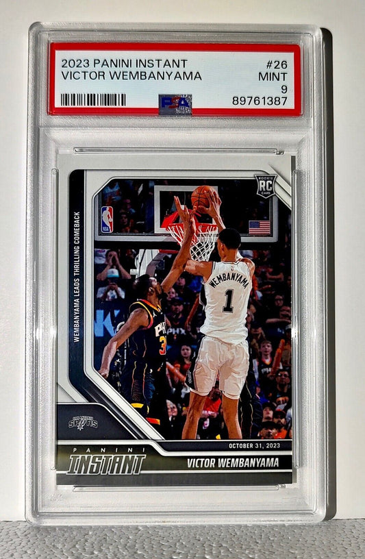 Victor Wembanyama 2023-24 Panini #26 NBA Rookie Card Spurs 1 of 10018 PSA 9 Mint