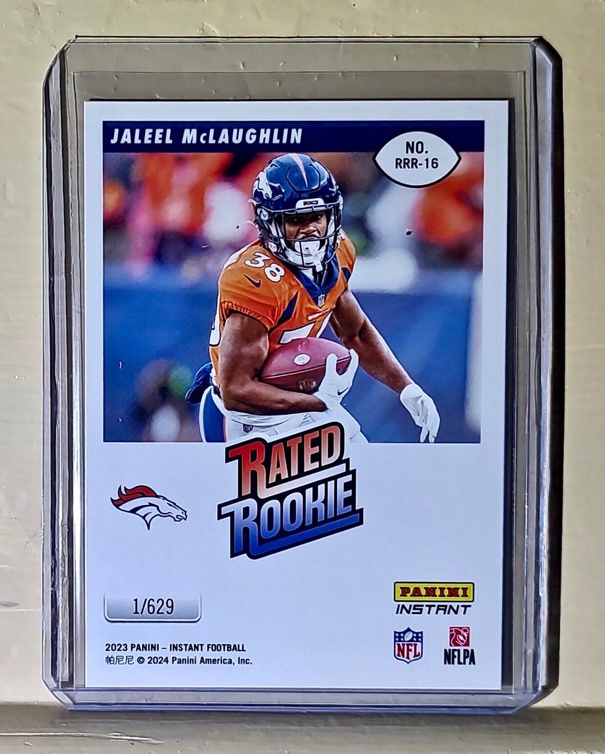 Jaleel McLaughlin 2023 Panini NFL Rated Rookie Retro #16 Card Broncos 1/629